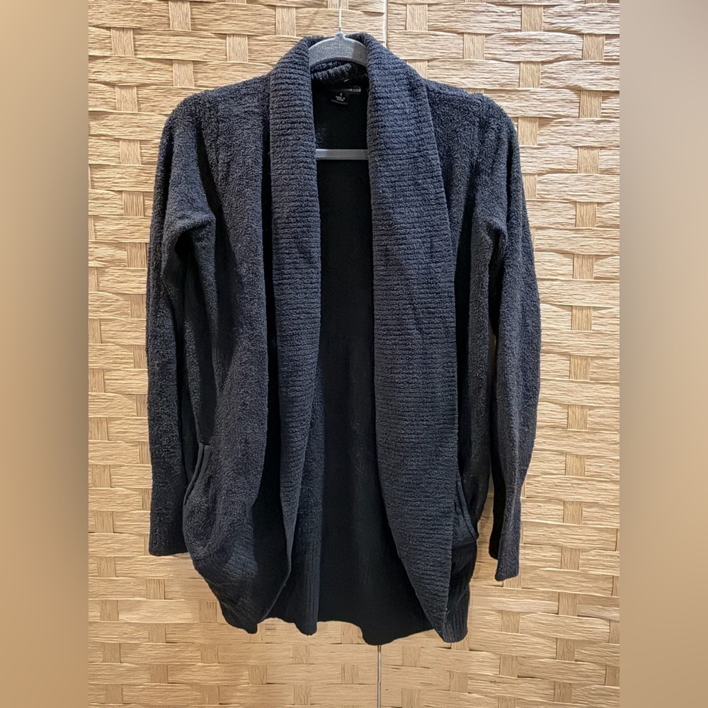 Barefoot Dreams Black Cozy Cardigan Size Small EUC